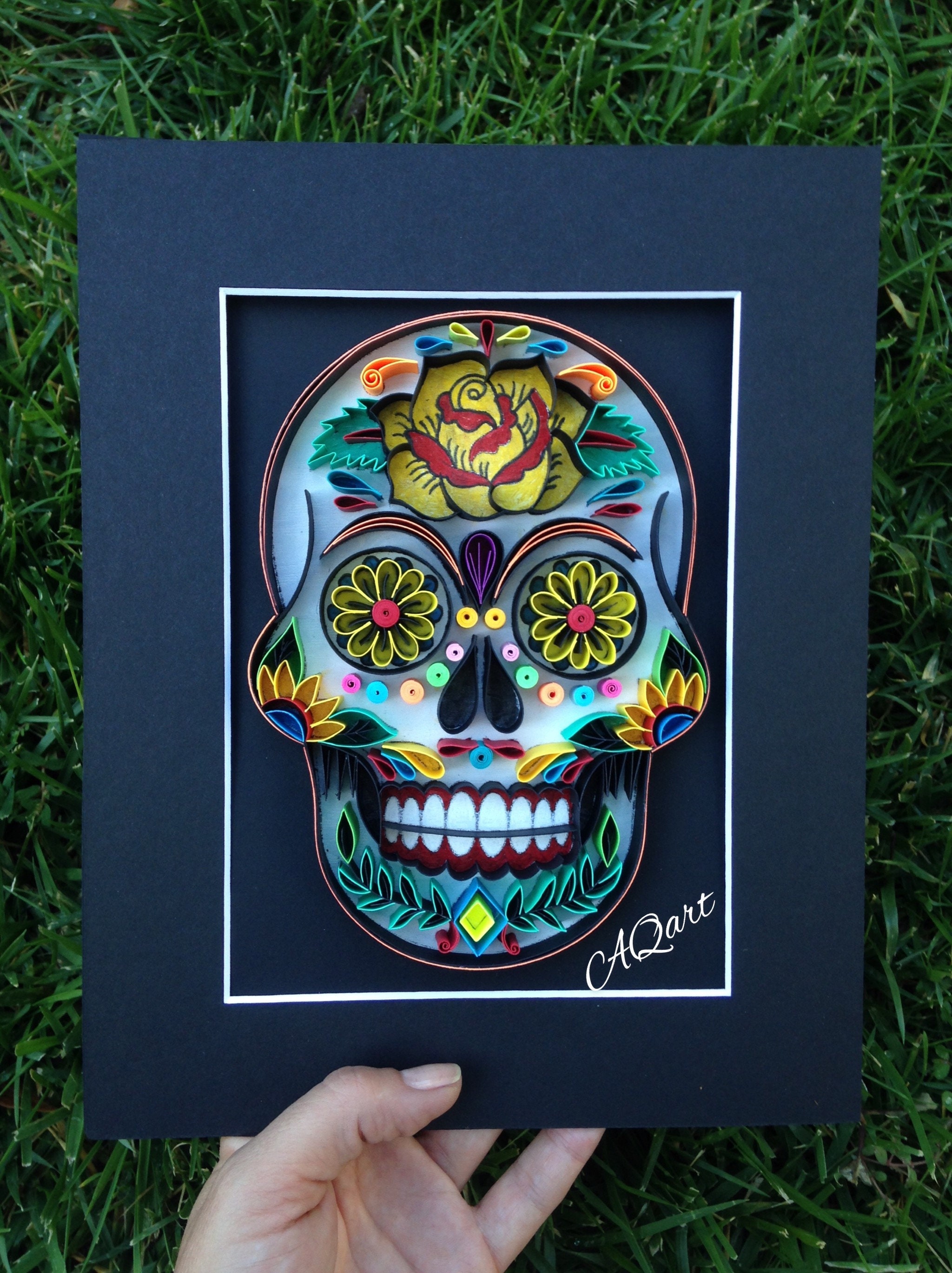 Paper Wall Art 'Sugar Skull'Quilling Art Etsy