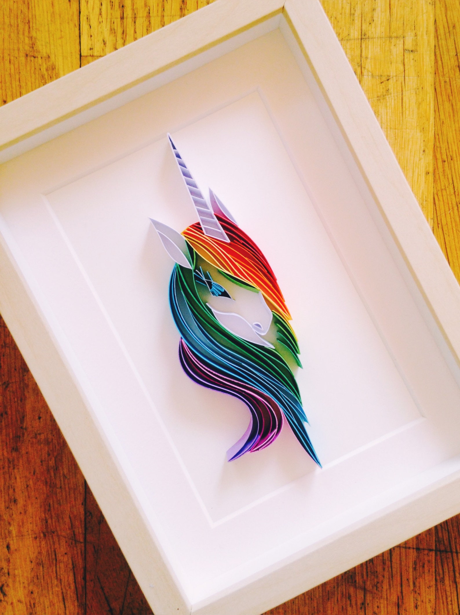 Unicorn Quilling Art Unicorn Paper Art Girls Room Etsy