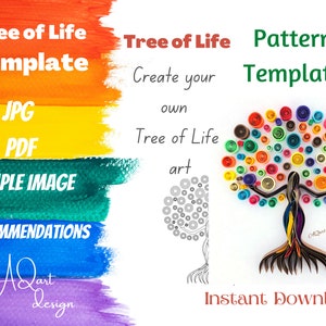 Tree of Life Pattern - Tree of Life Template - How to Make Tree of Life Art - Quilling Art Woman Tree - Instant Download