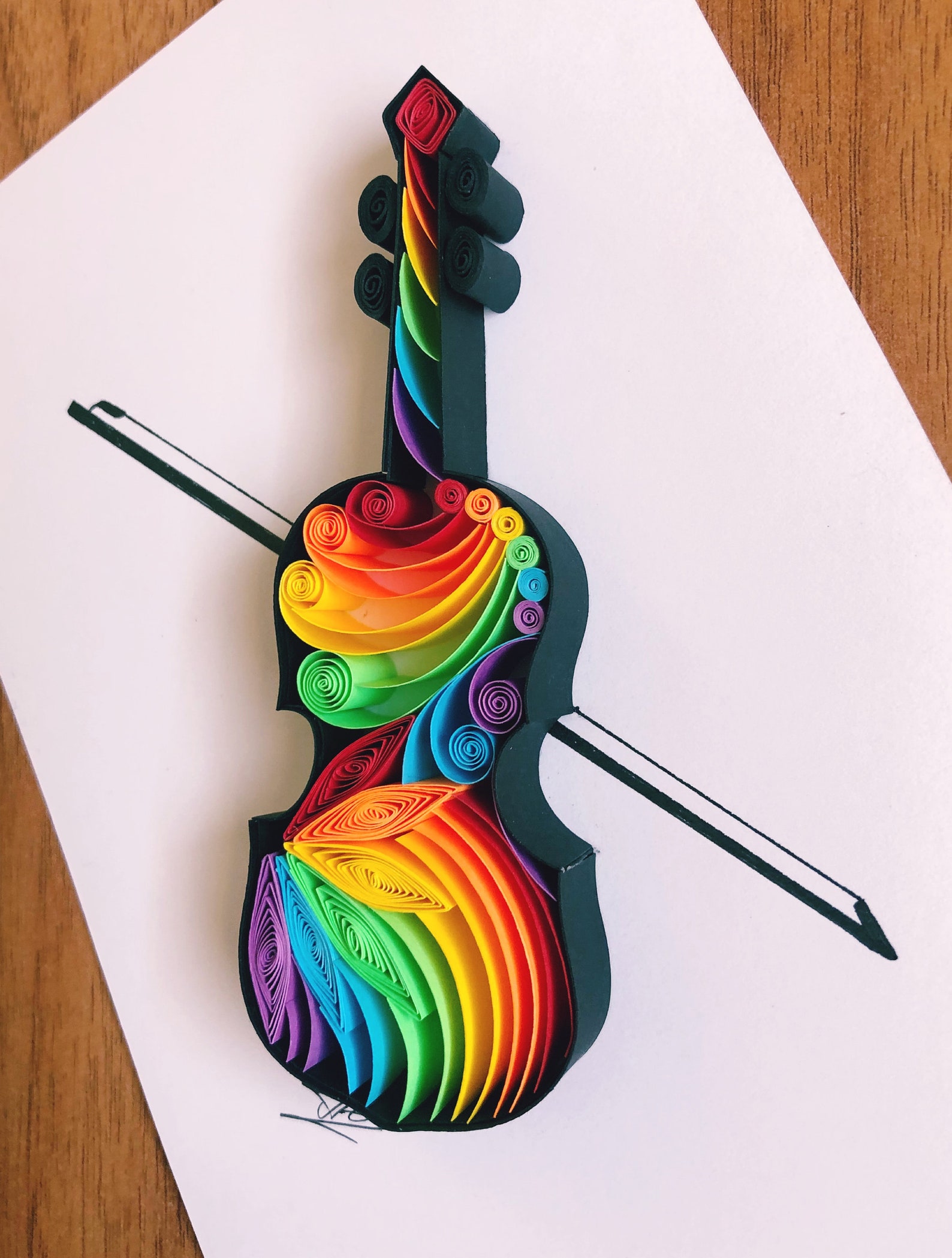 The Violin Quilling ArtMusic Lover GiftUnique GiftViolin Etsy