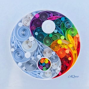 Yin Yang Quilling Wall Art - Yin Yang Paper Art - Unique Gift - Wedding Gift - 1st Anniversary Gift - Quilling Art - Framed Art