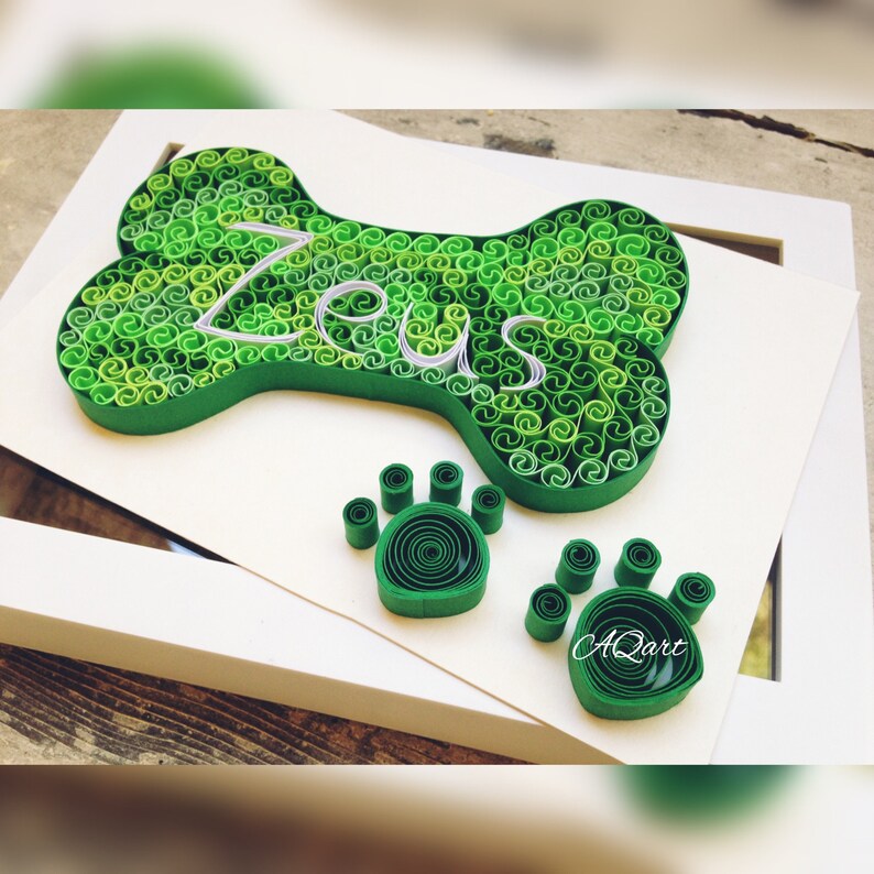Quilling Art Dog Namecustom Dog Namepersonalized Giftunique Etsy