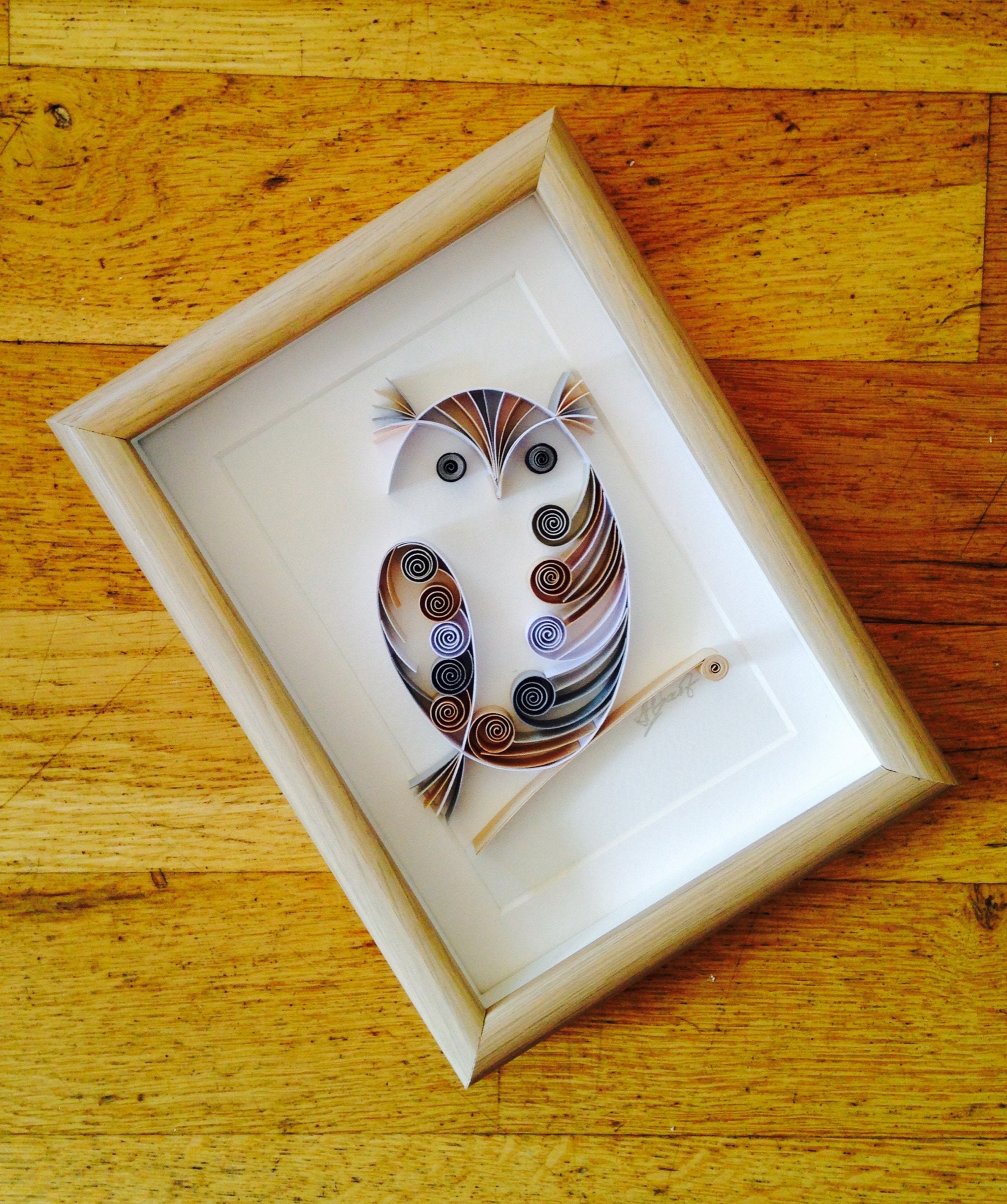 Mini Snowy Owlsome' Owl-Snowy Owl Art-Quilling Wall Art-Cadeau Unique-Owl Lover Gift-Birthday Gift-P