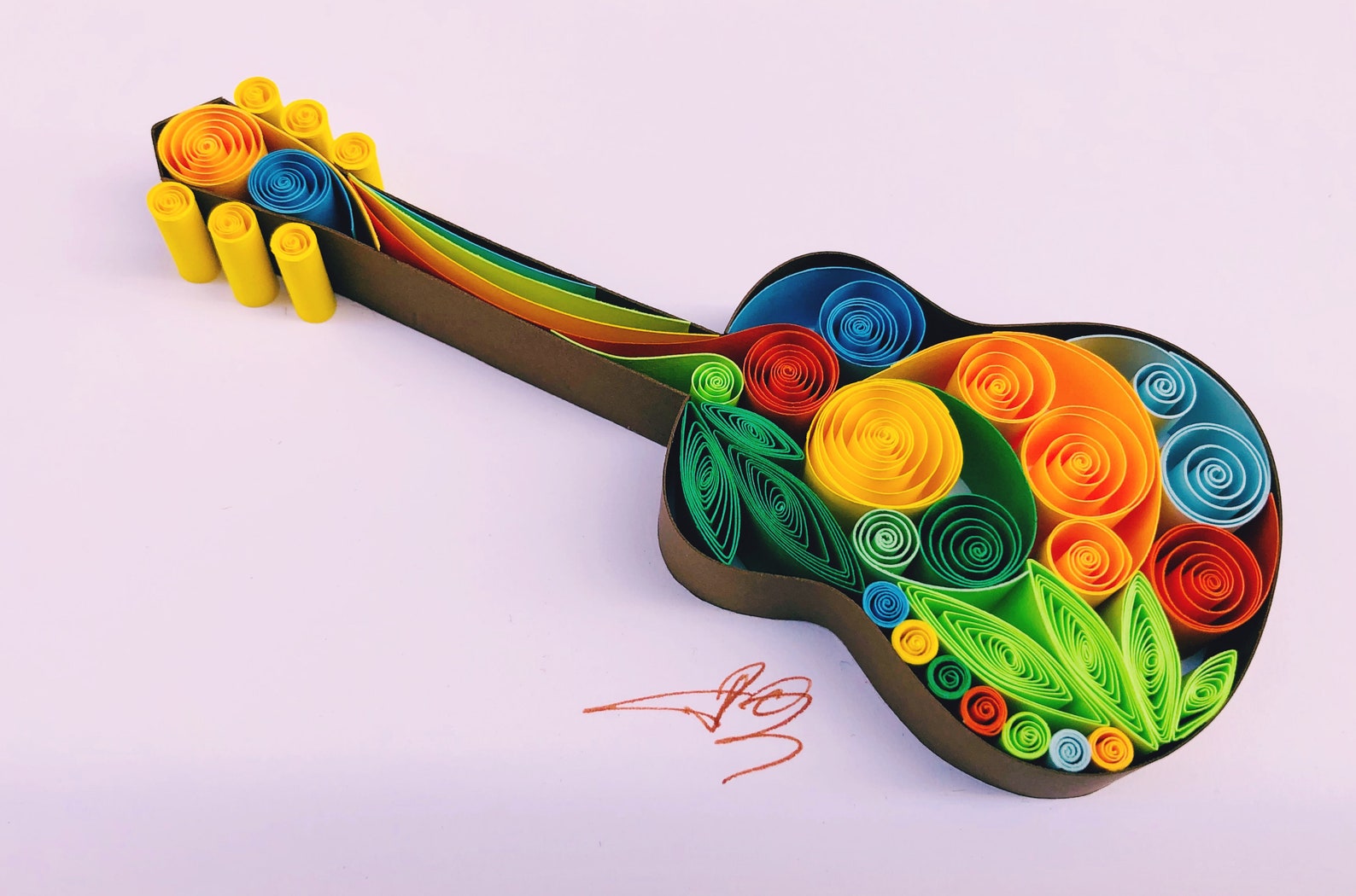 The Guitar Quilling Artpaper Artunique Giftmusic Lover Etsy