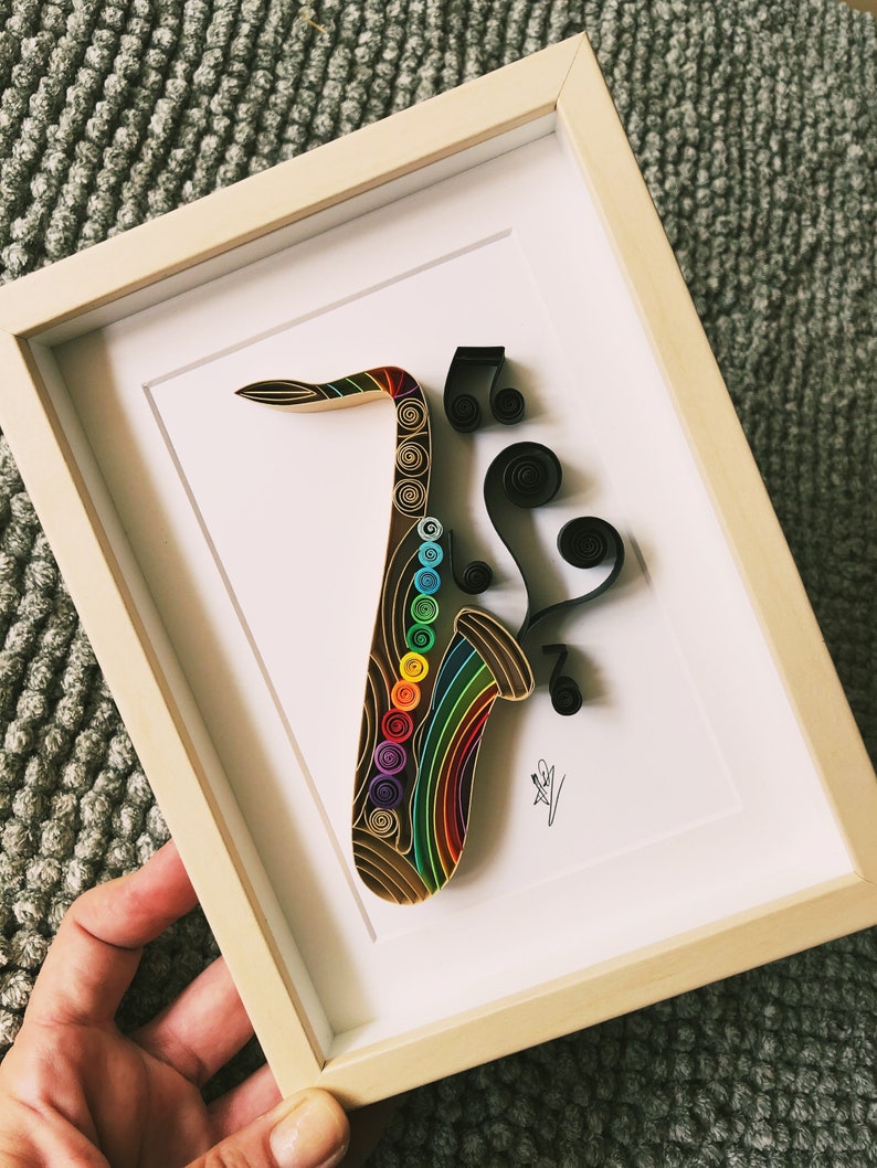 Saxophone Paper ArtQuilling ArtMusic Lover GiftUnique Etsy