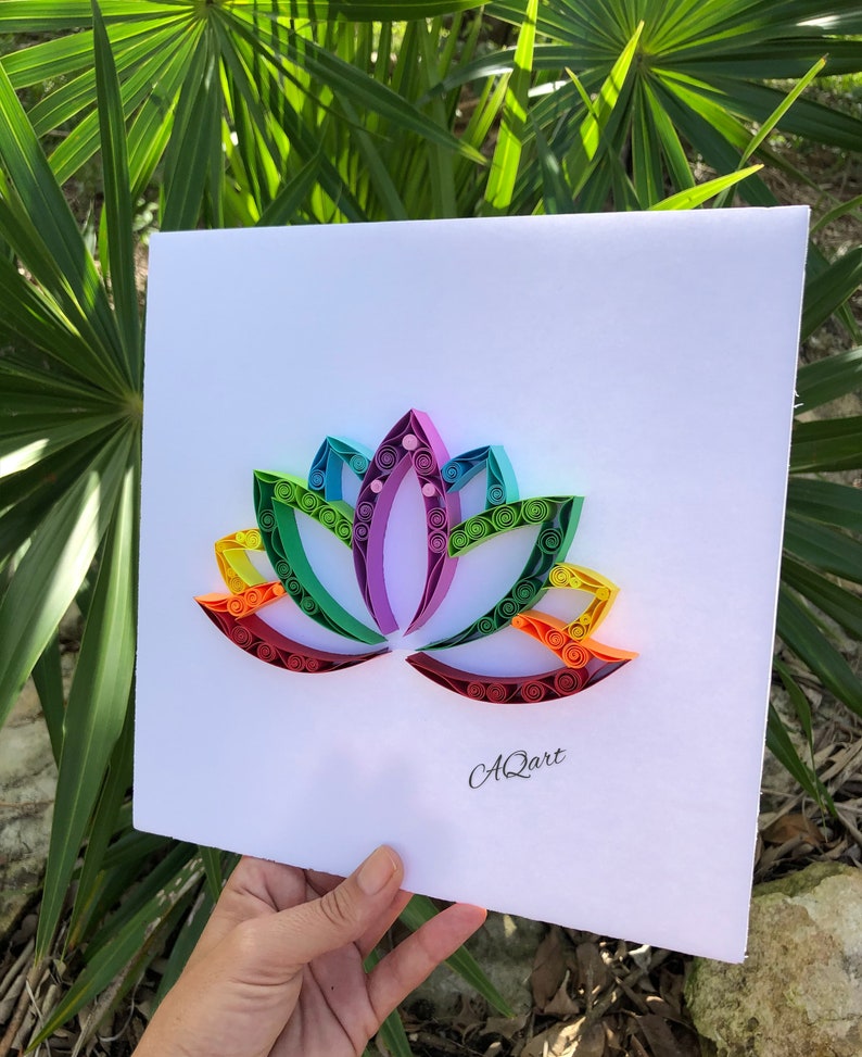 Quilling Art Lotus FlowerUnique GiftYoga ArtYoga Sudio