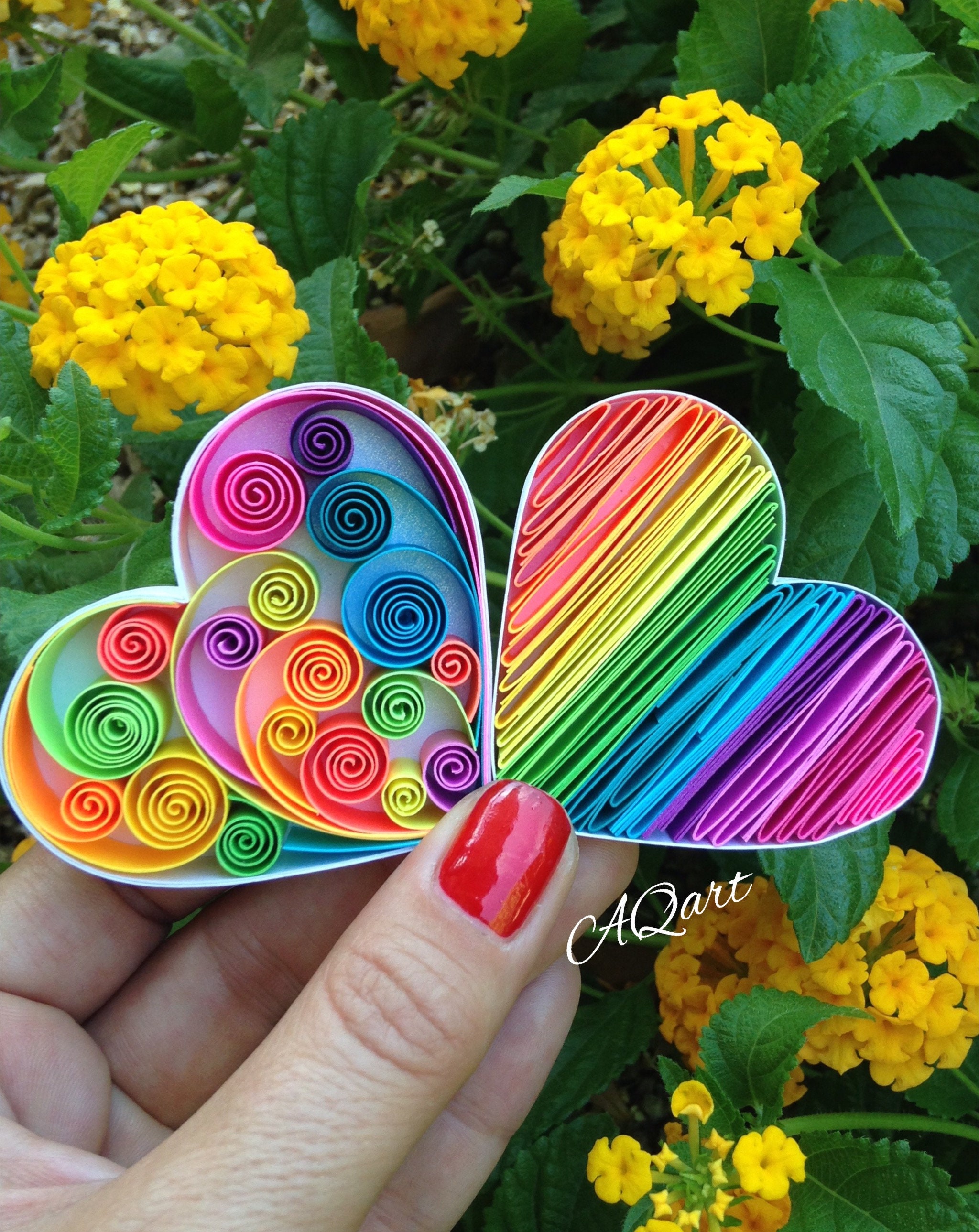 Mini Quilled HeartArt Etsy