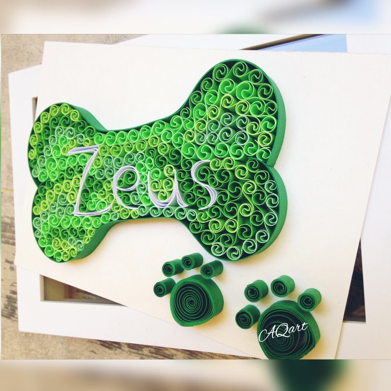 Quilling Art Dog Namecustom Dog Namepersonalized Giftunique Etsy
