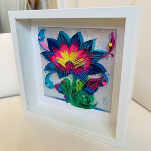 Magic Flower Quilling Art - Unique Gift - 1st Anniversary Gift - Wedding Gift - Paper Wall Art - Flower Art - Flower Lover Gift - 3D Flower