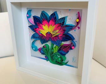 Art quilling de fleurs magiques - Décoration murale en papier fait main