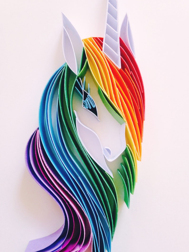 unicorn quilling art unicorn paper art girls room etsy
