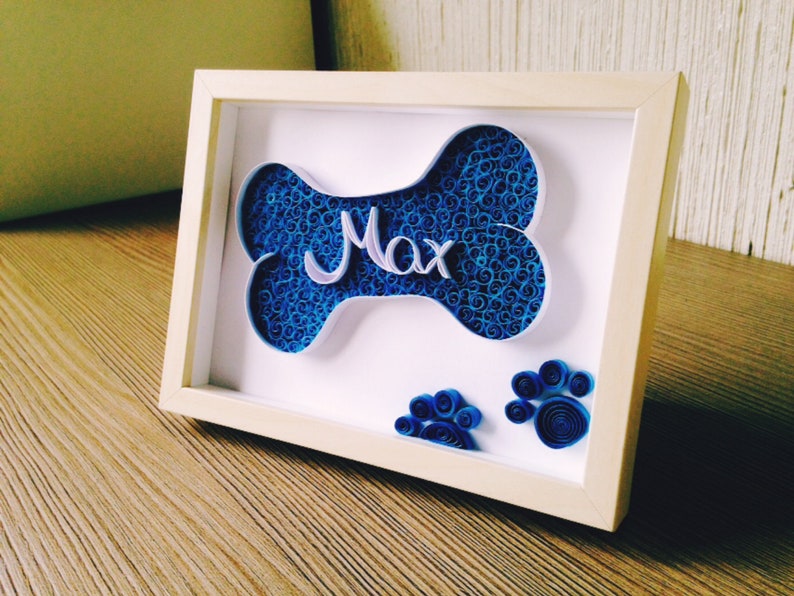 Quilling Art Dog Namecustom Dog Namepersonalized Giftunique Etsy