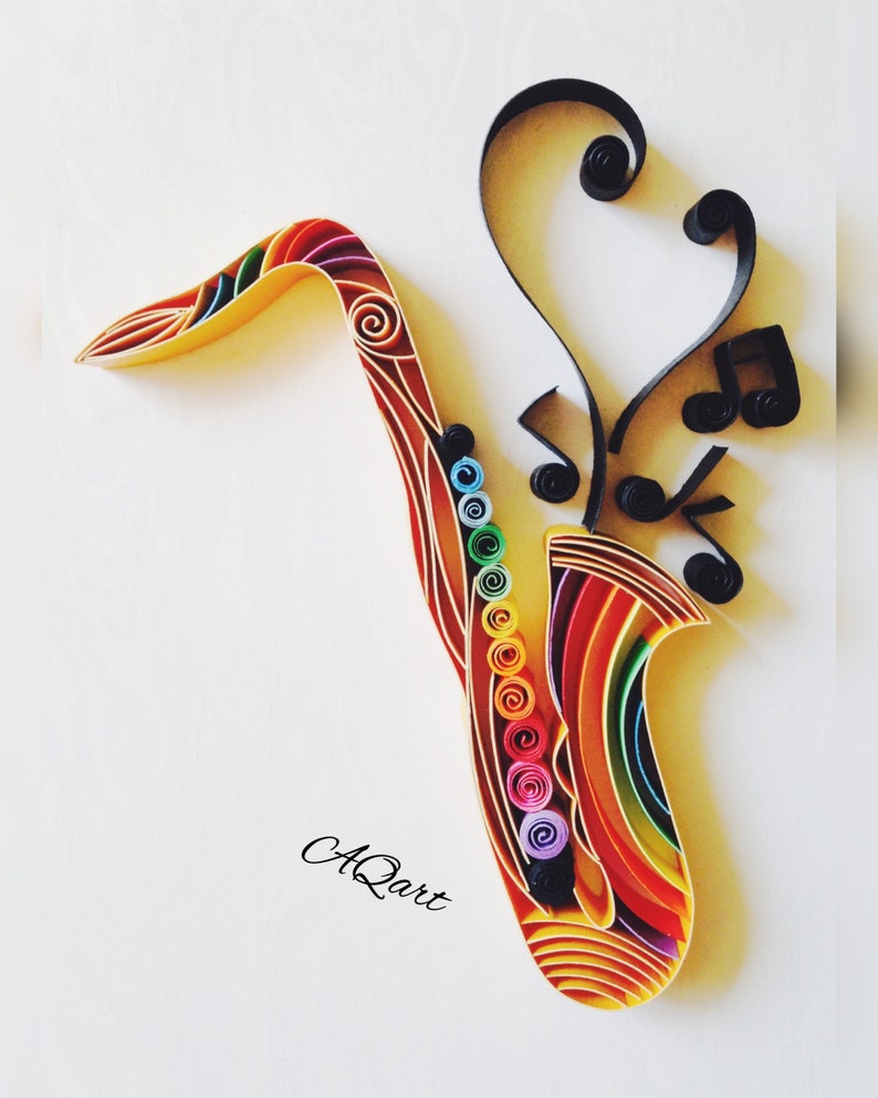Saxophone Paper ArtQuilling ArtMusic Lover GiftUnique Etsy