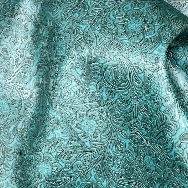 Tooled Vinyl Durango (Turquoise) Upholstery Vinyl