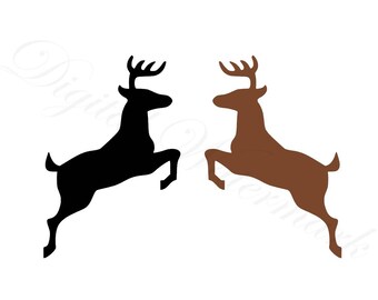 Deer SVG and Studio 3 Cut File Cutouts Files Logo Stencil for Silhouette Cricut Decals SVGS Buck Christmas Ornament Reindeer Decoration