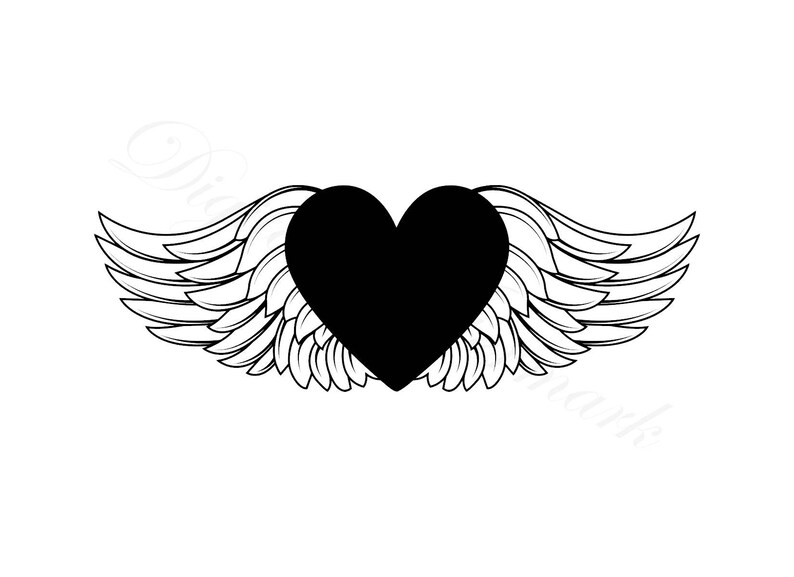 Download Angel Heart Svg Studio 3 Cut File Stencils For Silhouette Cricut Files Cutouts Svgs Digital Decal Decals Wings With Love Hearts Templates Papercraft Kromasol Com