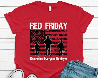 Red Friday Shirt: Support Our Troops - American Flag, Military