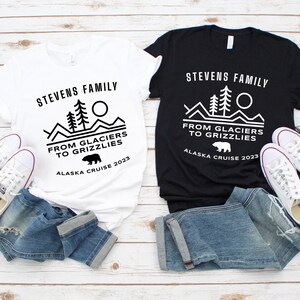 Alaska Cruise Shirts / CUSTOM Text Last Name and Year / Personalized Vacation Adults Kids Sizes / Matching Family Vacation Group Tees