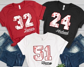 Custom Baseball Name & Number Shirt: Personalized Fan Gift