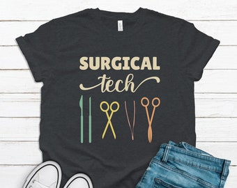 【SURGERY】surgery operating room patch t-shirt 'beige' Surgical Tech Shirt / Vintage Retro Surgical Technologist