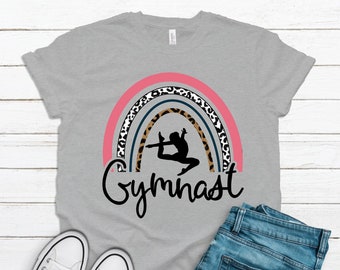 Gymnast Leopard Rainbow Shirt: Gymnastics Team Tee