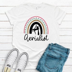 Aerialist Shirt / Aerial Silk Dancer Tank Top / Cute Rainbow Aerial Dance Design /  Acrobatic Dancer Gift / Acrobat Silks Graphic Youth Tee