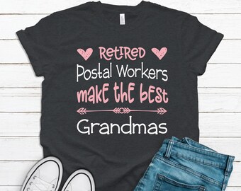 Maglietta grafica "Nonna impiegata in pensione per le poste" - Regalo per la pensione