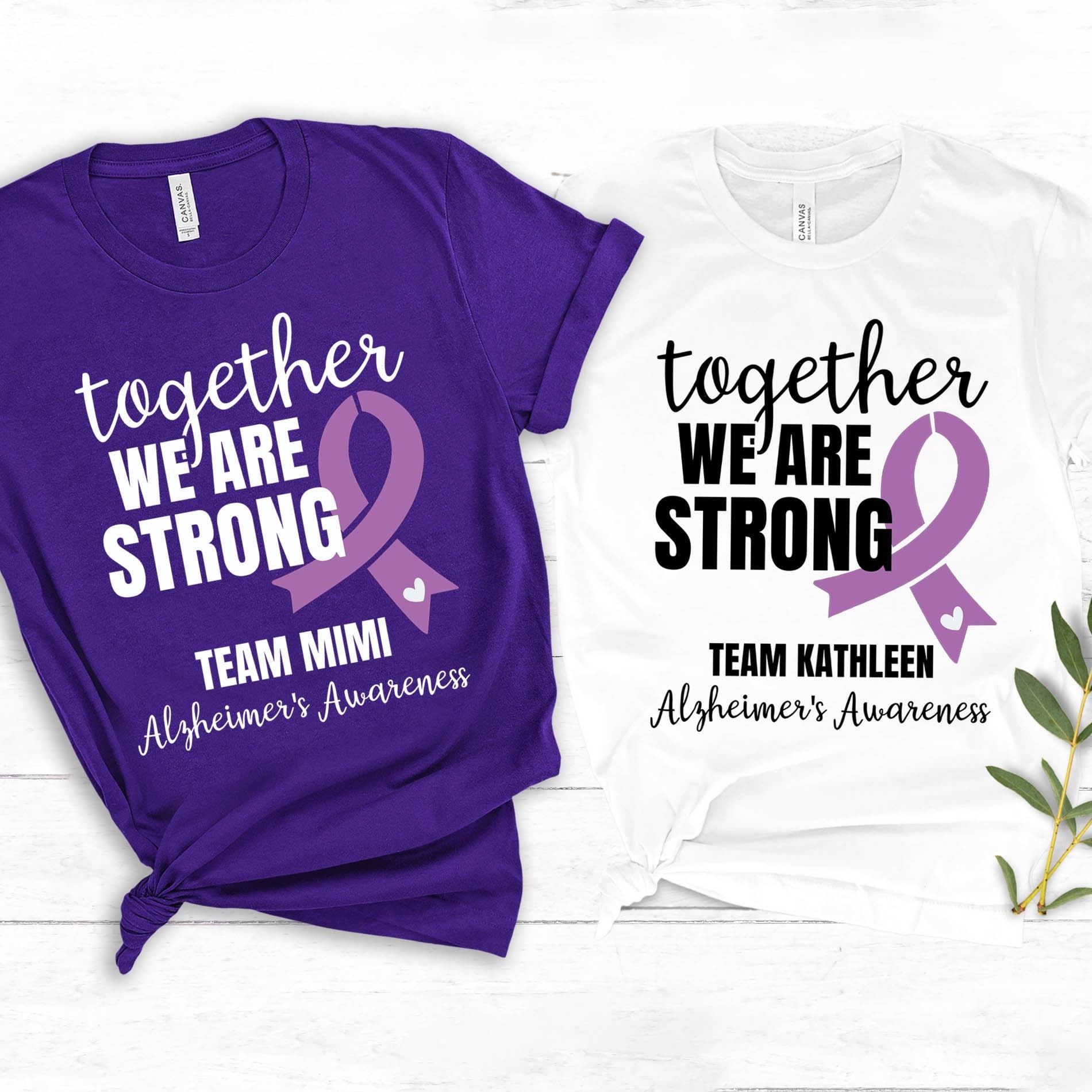 Camiseta personalizada de concienciación sobre el Alzheimer: Apoyo con lazo  morado - Etsy México, image size:1900x1900