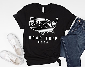 Shirt Road Trip 2026 VS-kaart: Family Travel-T-shirt