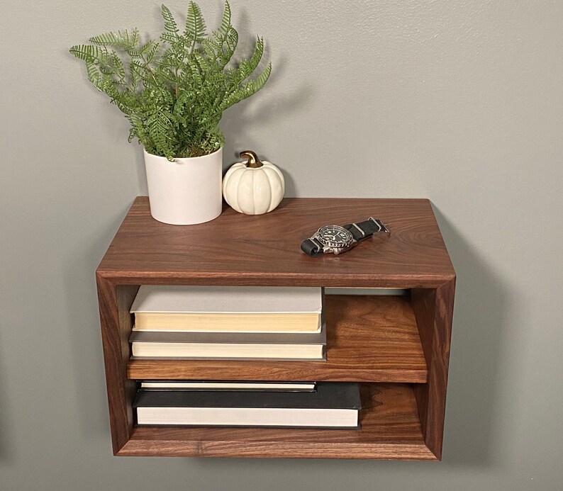 Walnut Floating Nightstands Etsy