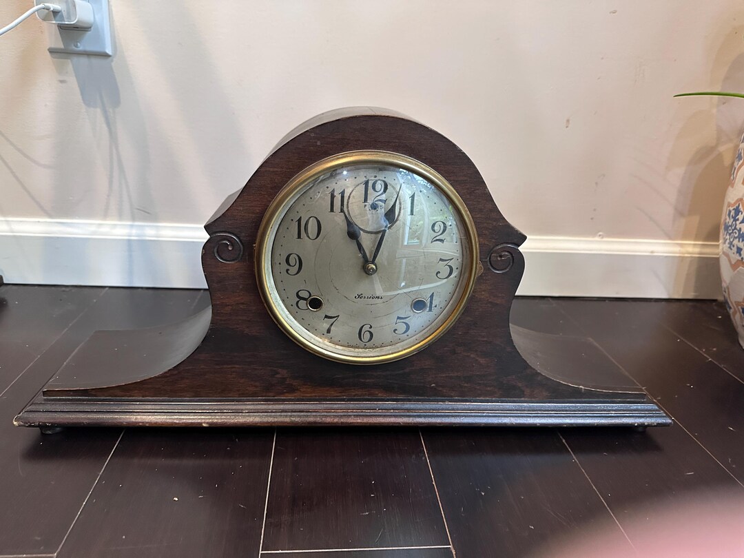 Antique Sessions Providence Mantel Clock, Working 8-day Cathedral Gong ...