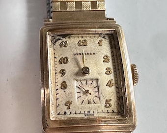 1930s Longines Art Deco Rectangular Watch – Cal. 9LT – Original Dial – Swiss