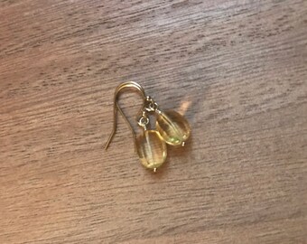 Citrine Gemstone Earrings: 14k Gold Filled, November Birthstone