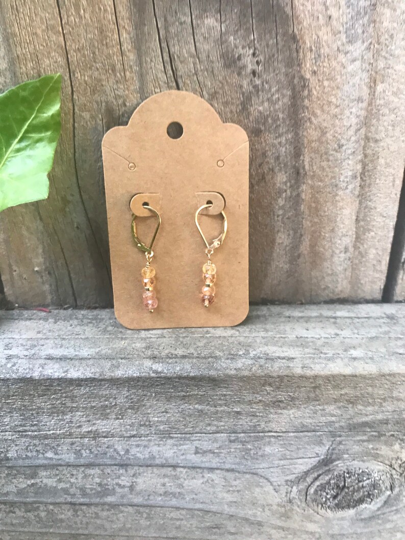 Imperial Topaz Earrings/ gemstone lever back earrings image 4