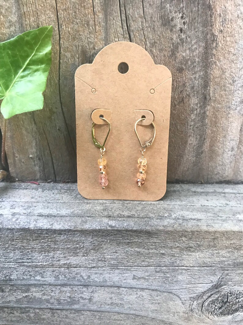 Imperial Topaz Earrings/ gemstone lever back earrings image 3