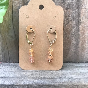 Imperial Topaz Earrings/ gemstone lever back earrings image 1