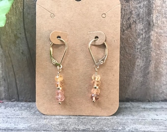 Imperial Topaz Earrings/ gemstone lever back earrings