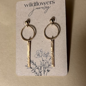 14k Gold Filled Hammered Dangle Earrings