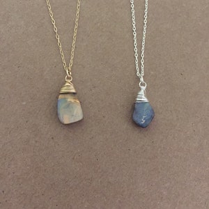 Petite Australian Boulder Opal necklace/ boulder opal charm/ boulder opal pendant