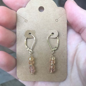 Imperial Topaz Earrings/ gemstone lever back earrings image 2