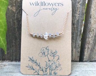 Herkimer Diamond Labradorite necklace