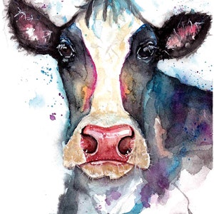 watercolor cow print