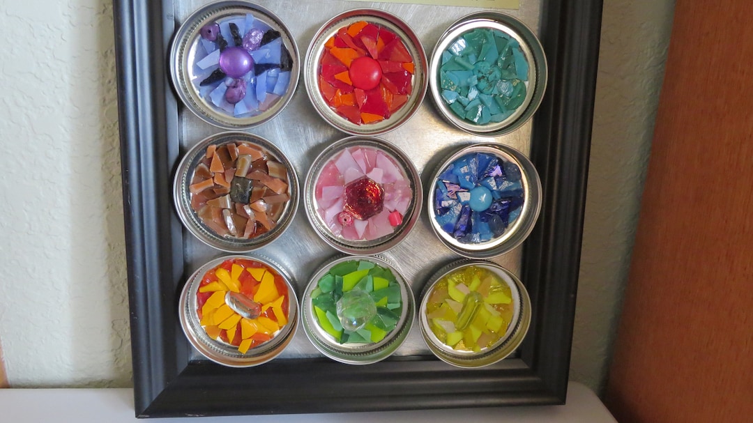 Mosaic Mason Jar Lid Etsy