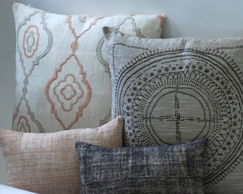 Barkcloth Collection Throw Pillow Covers 24x24 Other Etsy