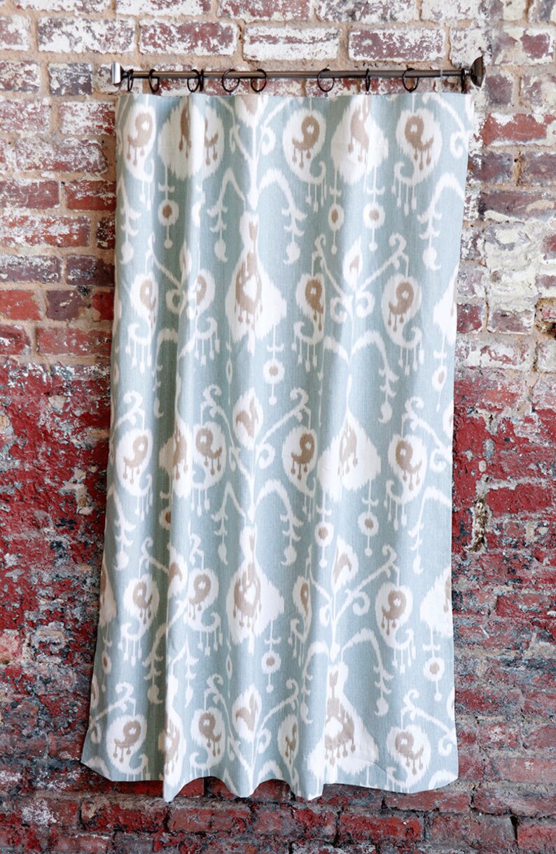 Ikat Curtain Panels Modern Neutral Drapery Panels A025 Etsy