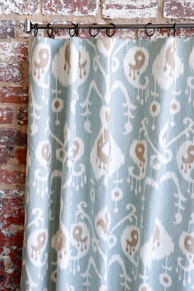 Light Blue Green Curtain Panels Seafoam Green Drapery Etsy
