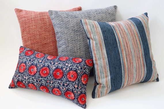 Bohemian Artisan Collection Rust Throw Pillow Covers Etsy
