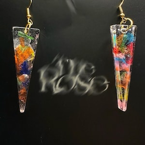 Kpop The Rose-Inspired Concert Confetti Earrings, Handmade Kpop Resin Jewelry