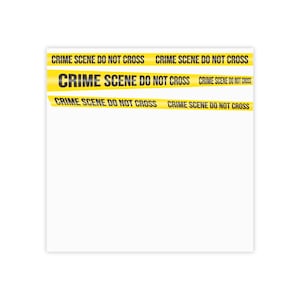 May include: Yellow and black crime scene tape with the text "CRIME SCENE DO NOT CROSS" repeated across the tape.