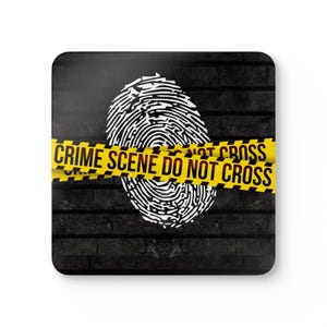 Investigador de la escena del crimen, examinador de huellas dactilares latentes, crimen real, regalo, forense, juego de posavasos de corcho imagen 1